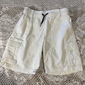 RING OF FIRE Boys White Cargo Shorts Casual Elastic Waist Small‎